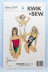 1525 KWIK SEW STRAPLESS/ STRAPPY HIGH CUT SWIMSUIT PATTERN 12-18 UNCUT